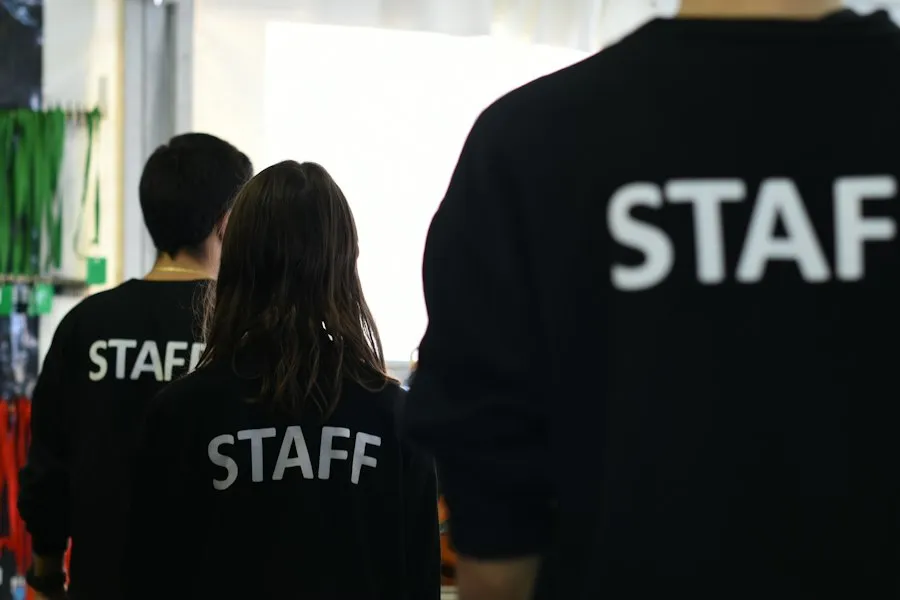 Printed backs for an event team